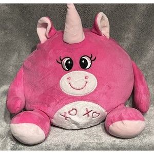 HUG & LUV Unicorn 10” Pink XOXO Squish Soft Embroidered Eyes & Mouth Valentines